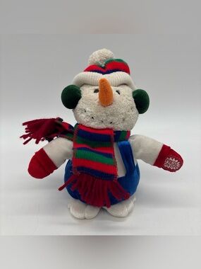 Vintage Dan Dee Sing and Dance Christmas Rock Plush Snowman 9" Y2K TESTED